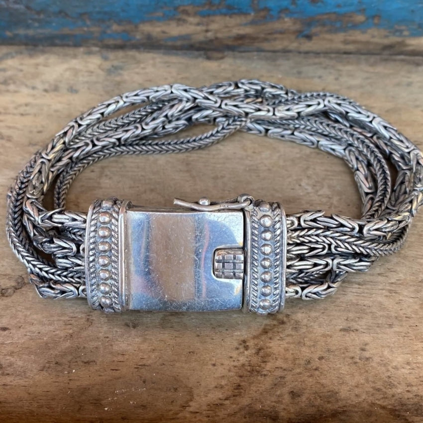 Vintage Sterling Silver Cable sold Bracelet