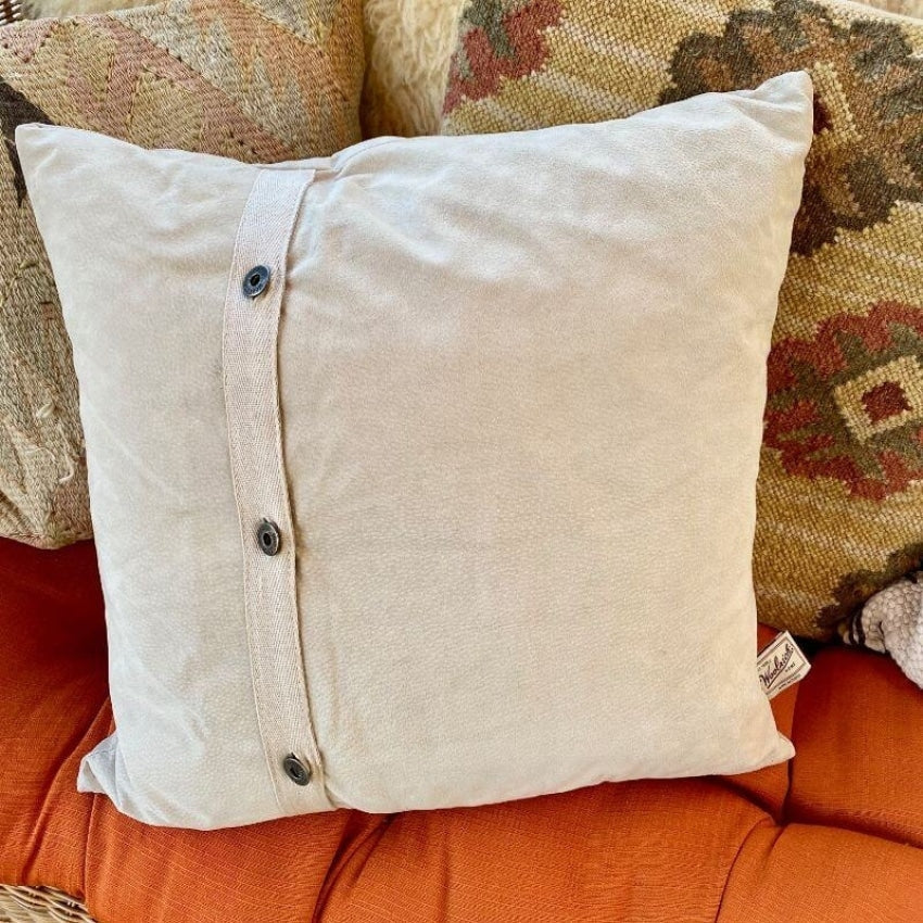 Woolrich Winter White Suede Button Back Throw Pillow Yourgreatfinds