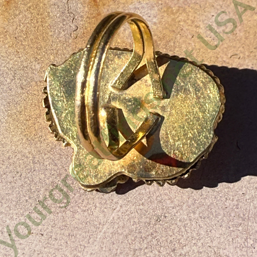 1/20 12Kt Gold Filled Navajo Ring No. 8 Turquoise Signed Size 7 bracelet