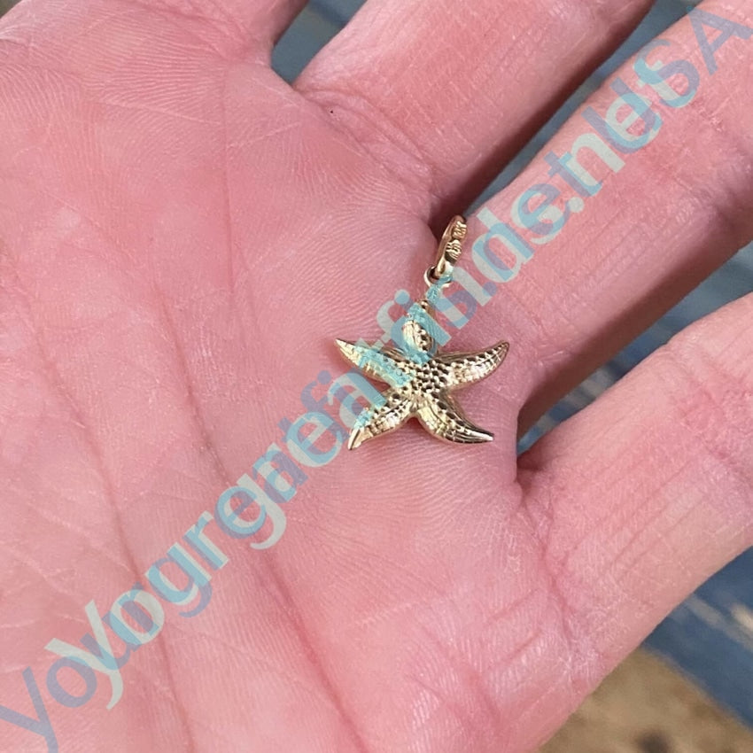 10K Yellow Gold Starfish Pendant Vintage Yourgreatfinds