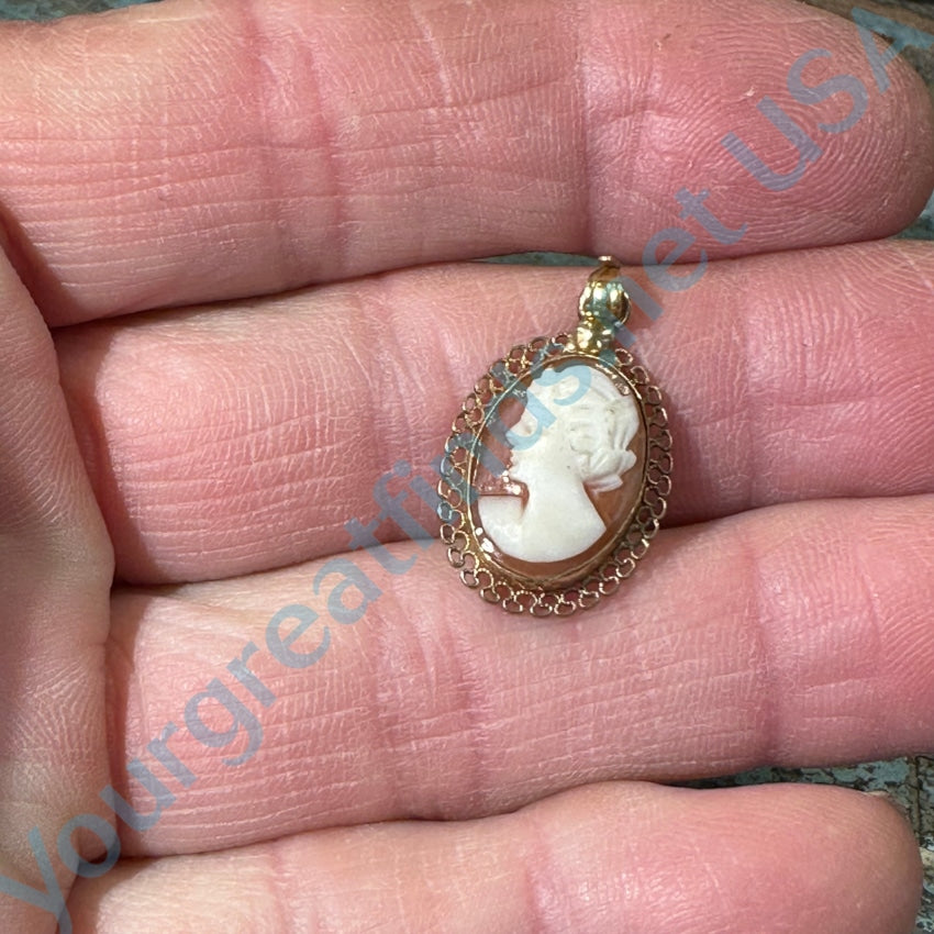 1/20 12K Yellow Gold Filled Carved Shell Cameo Pendant