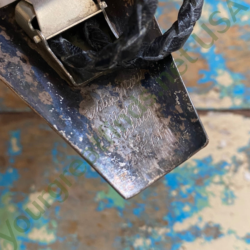 12K Gold Filled Sterling Silver Onyx Navajo Bolo Tie