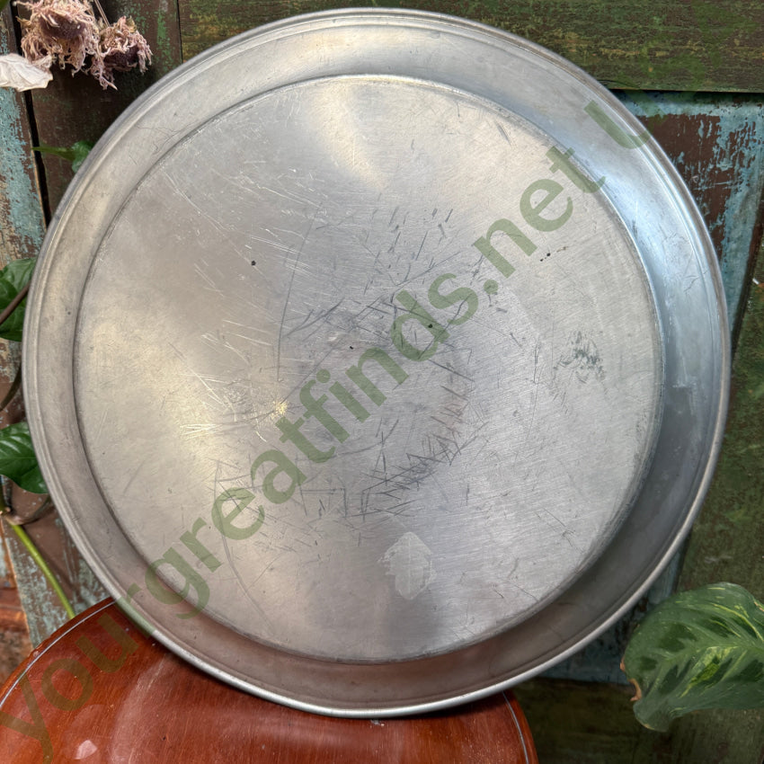 14’’ Pewter Charger Vintage Plate charger