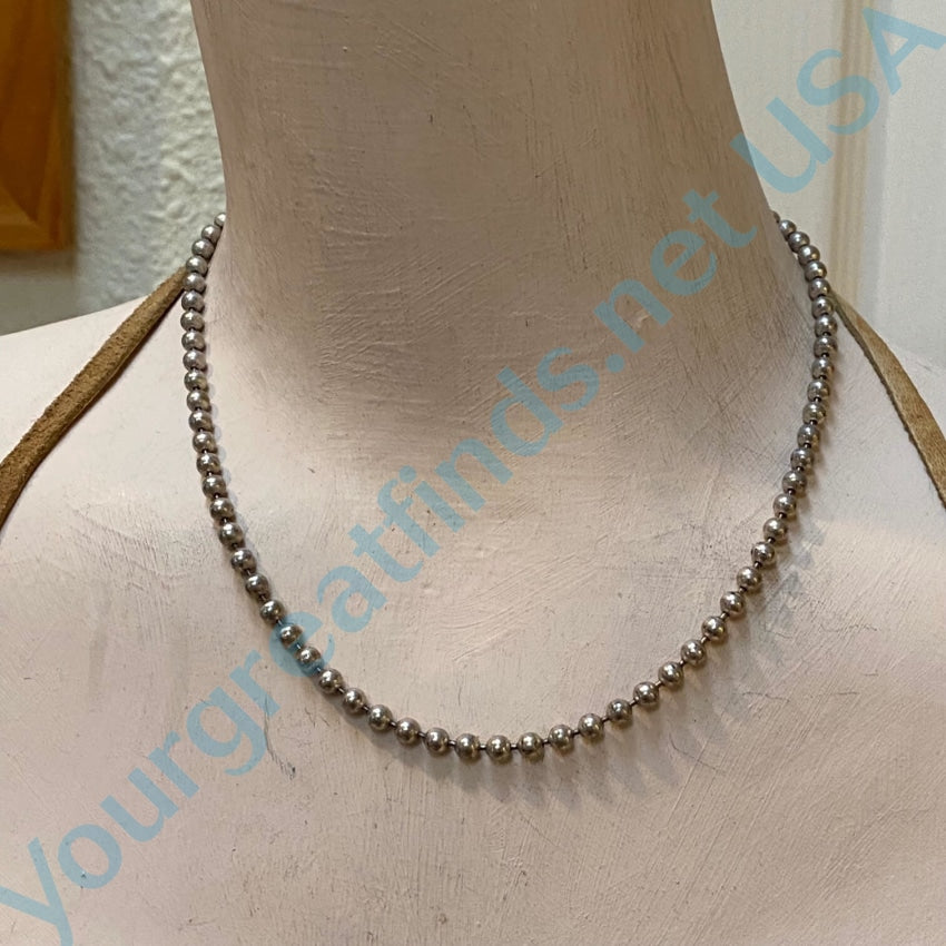16 Sterling Silver Ball Chain Vintage