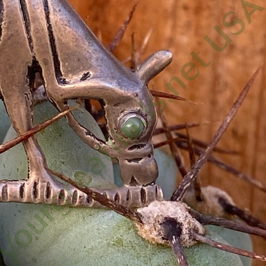 1920S Sterling Silver Mexico Tourist Pin Musician Burro Turquoise