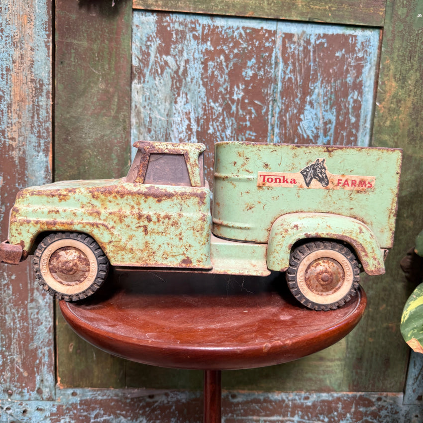 1950-60S Tonka Farms Rusty Green Step Side Toy Truck Toy Truck