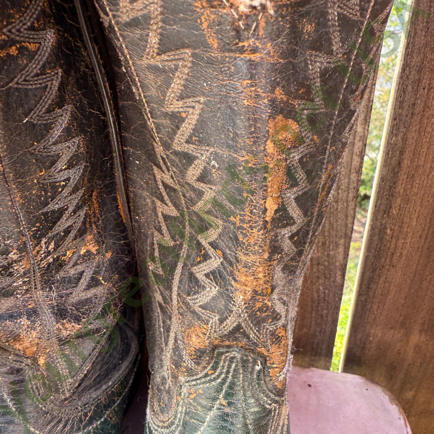 1970s Men’s Laredo Boots Black & Hunter Green 11 western boots