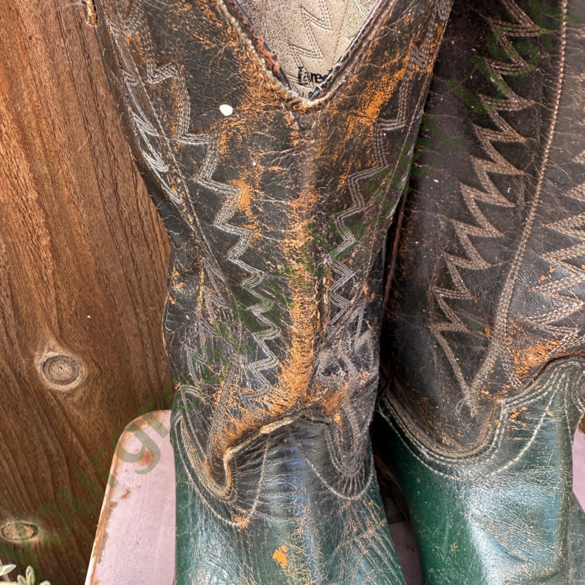 1970s Men’s Laredo Boots Black & Hunter Green 11 western boots