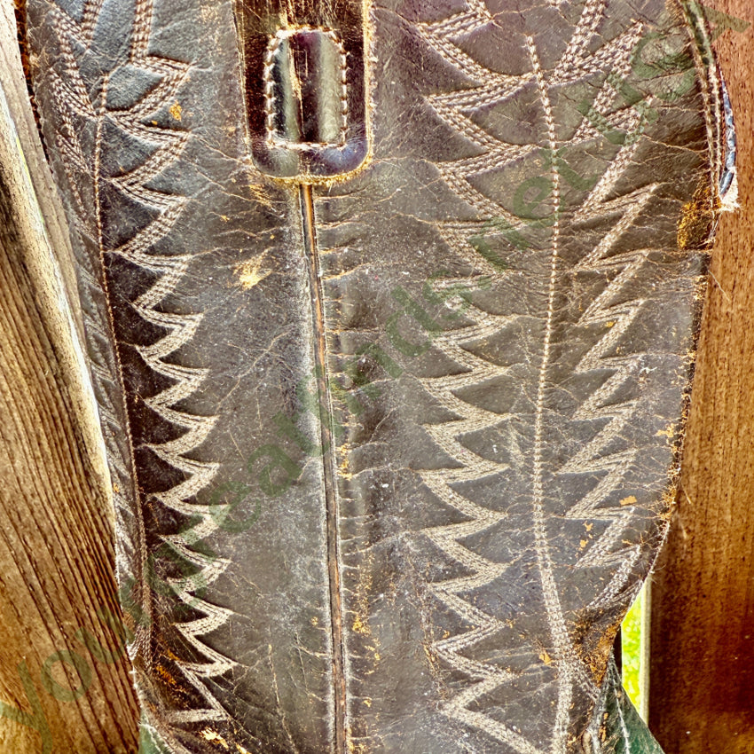 1970s Men’s Laredo Boots Black & Hunter Green 11 western boots