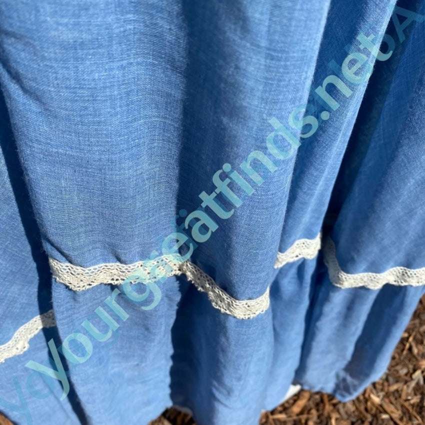 1976 Gunne Sax Sky Blue Organdy Lace Maxi Dress Yourgreatfinds