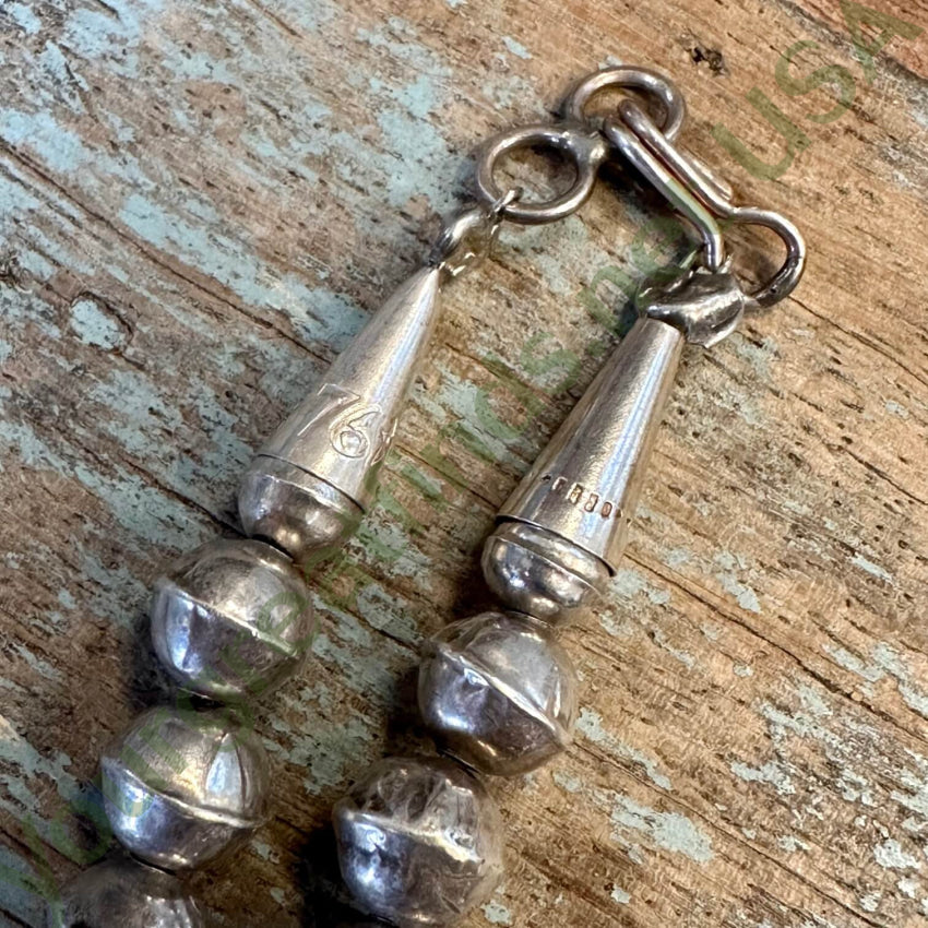 1976 Navajo Bench Bead Cross Necklace Sterling Turquoise