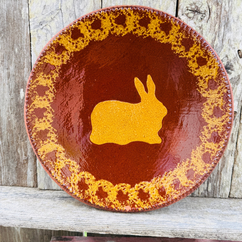 1984 Foltz Redware Bunny Charger