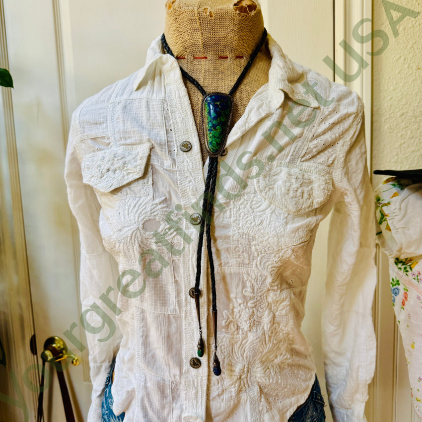 1989 Sterling Silver Azurite Malachite Bolo Tie bolo tie