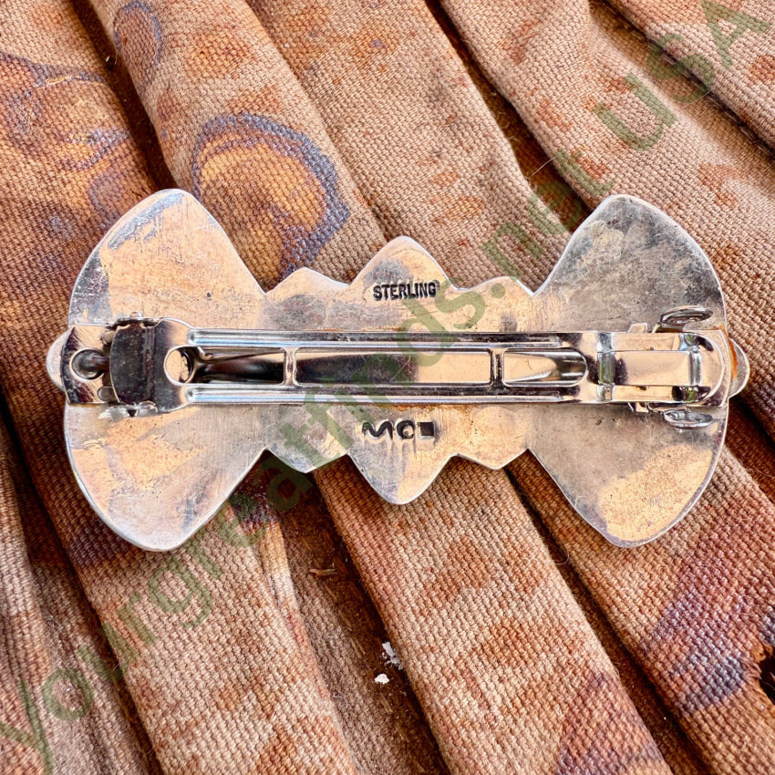 1990s Sterling Silver & Turquoise Hair Barrette Mary Chavez San Felipe hair barrette