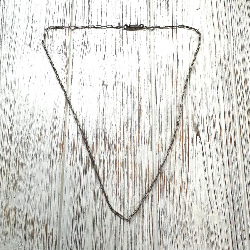 25” Long Sterling Silver Handmade Fancy Chain Necklace Mexico