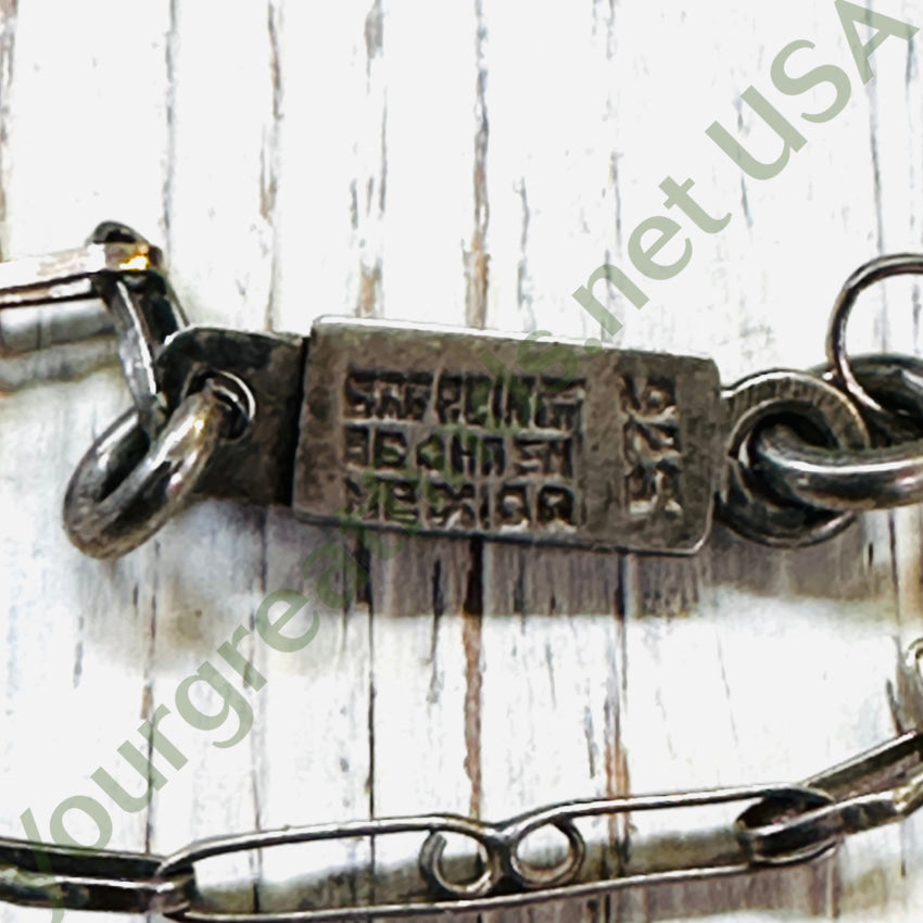 25” Long Sterling Silver Handmade Fancy Chain Necklace Mexico