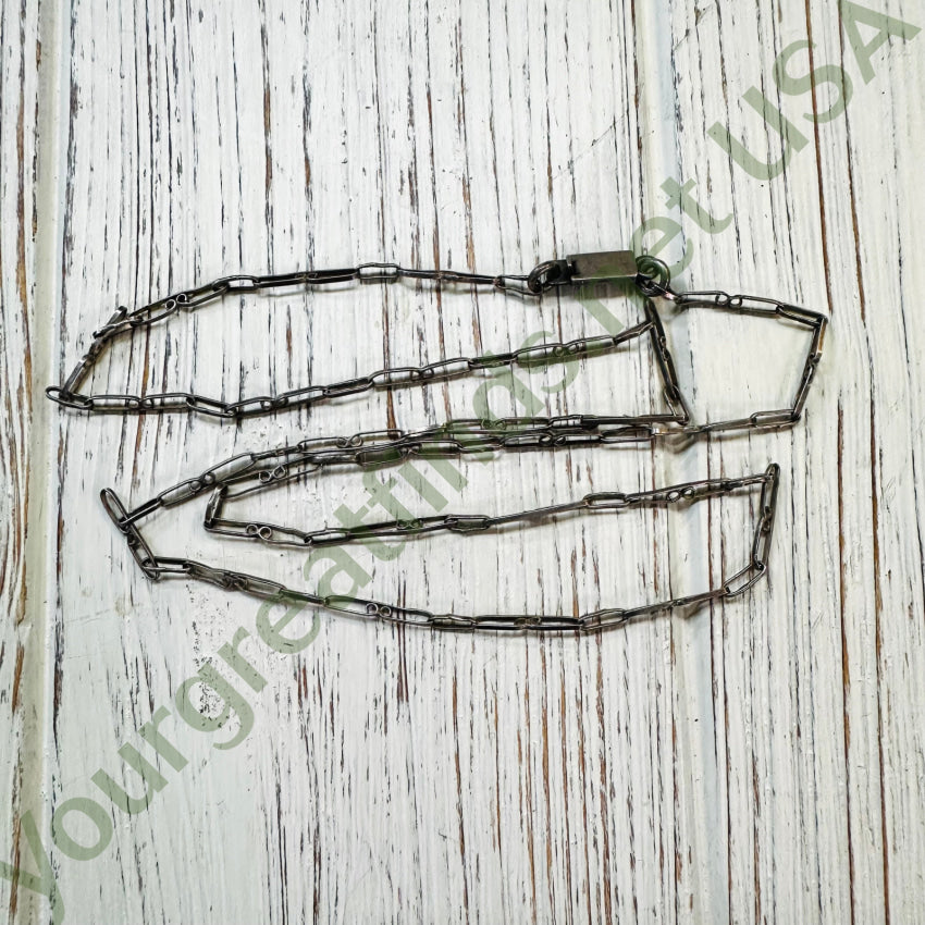 25” Long Sterling Silver Handmade Fancy Chain Necklace Mexico