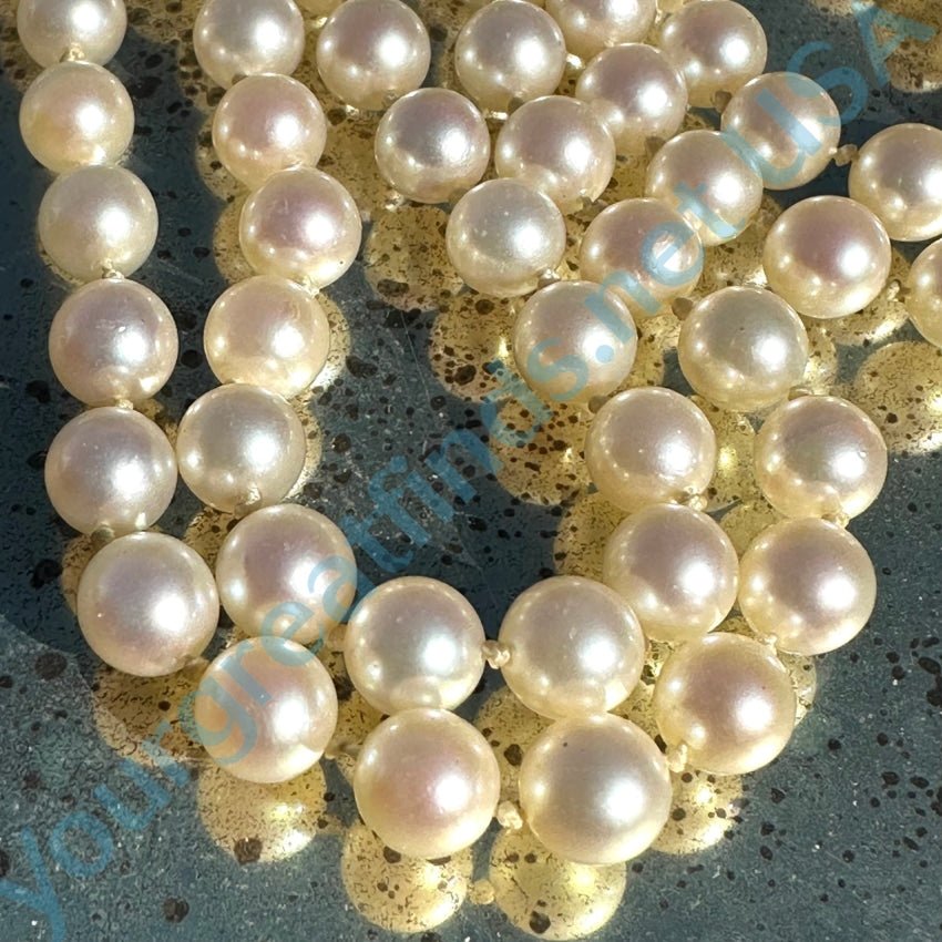 34 Long Hand Knotted 6Mm Cultured Pearl Necklace