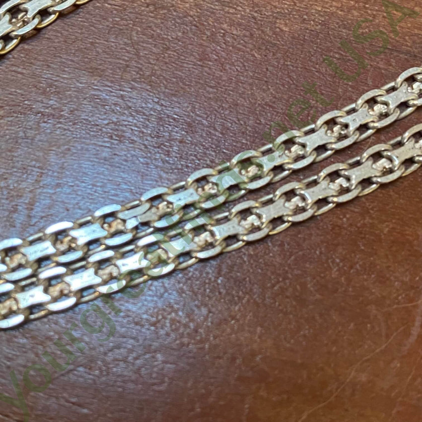 36 Long Fancy Sterling Silver Chain Vintage