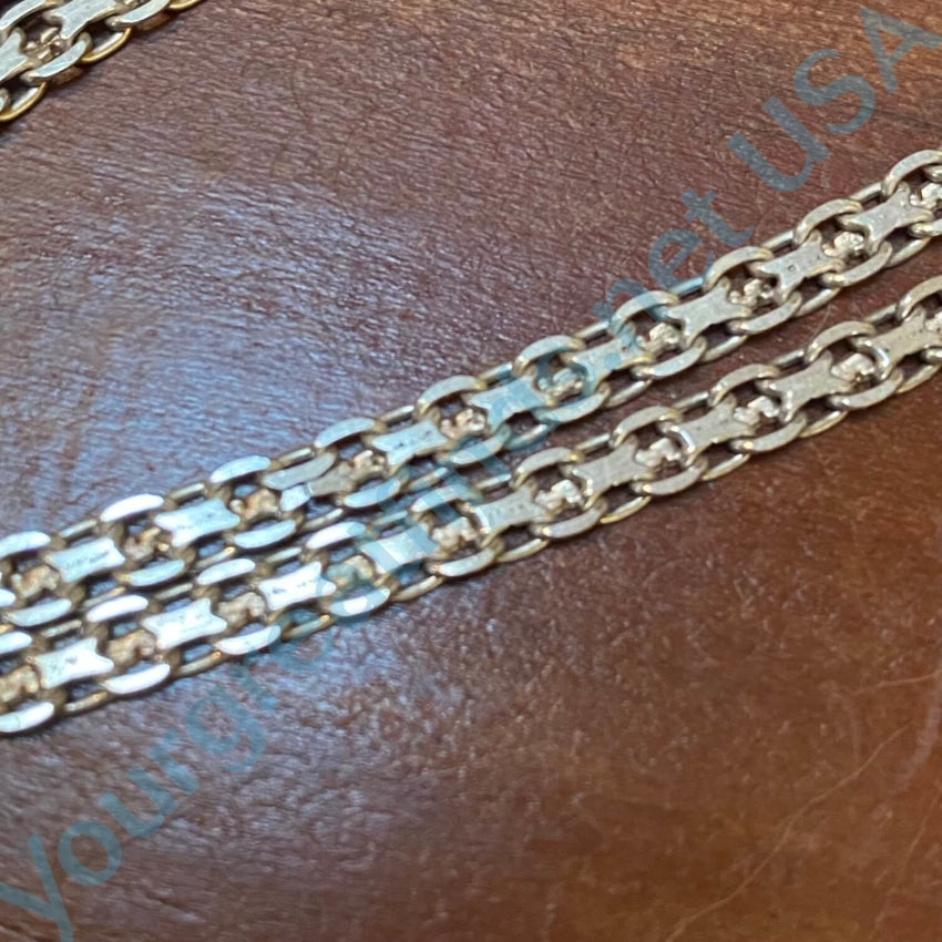 36 Long Fancy Sterling Silver Chain Vintage