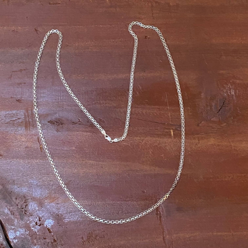 36 Long Fancy Sterling Silver Chain Vintage