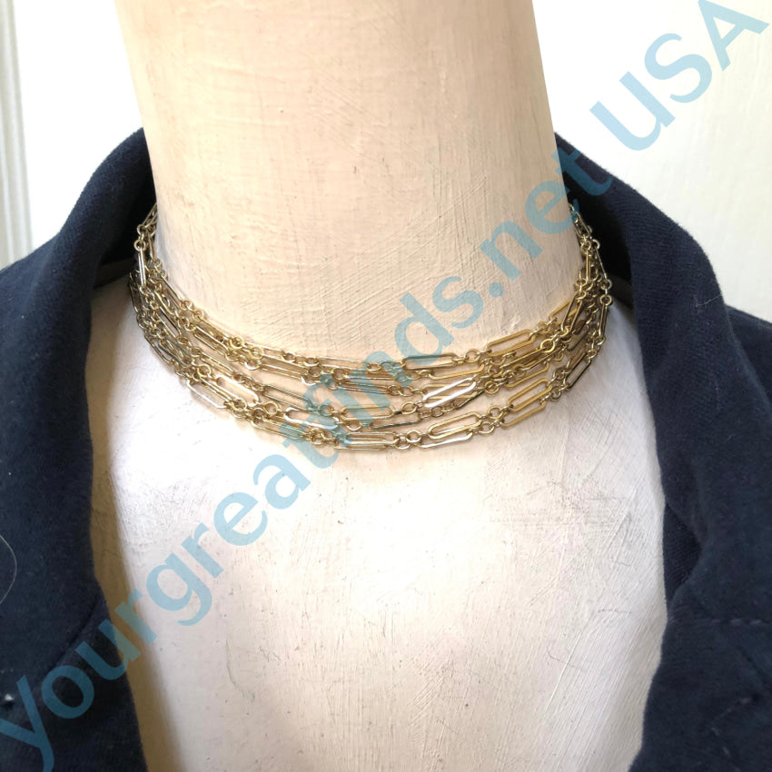 90 Inch Long Gold Over Sterling Silver Vermeil Chain Necklace