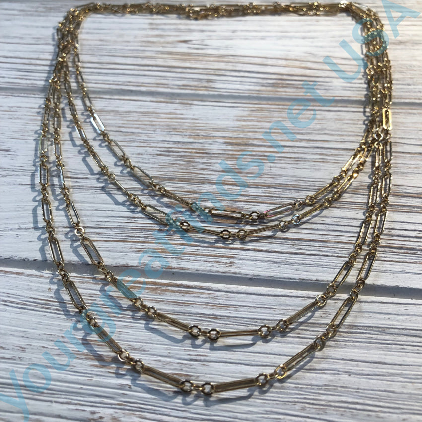 90 Inch Long Gold Over Sterling Silver Vermeil Chain Necklace