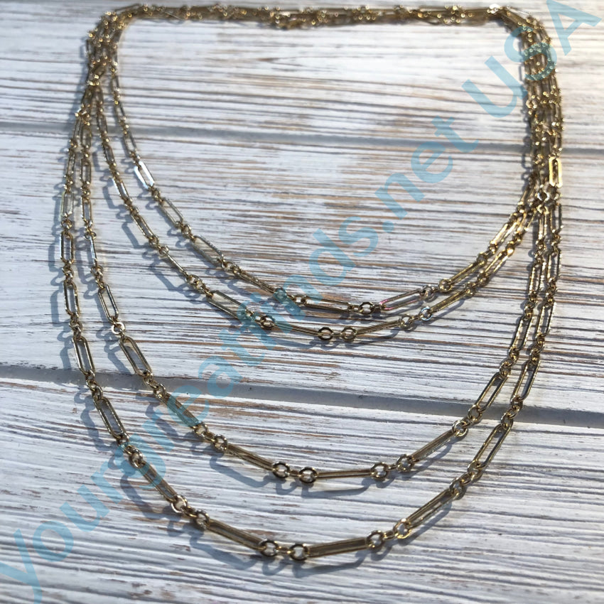 90 Inch Long Gold Over Sterling Silver Vermeil Chain Necklace