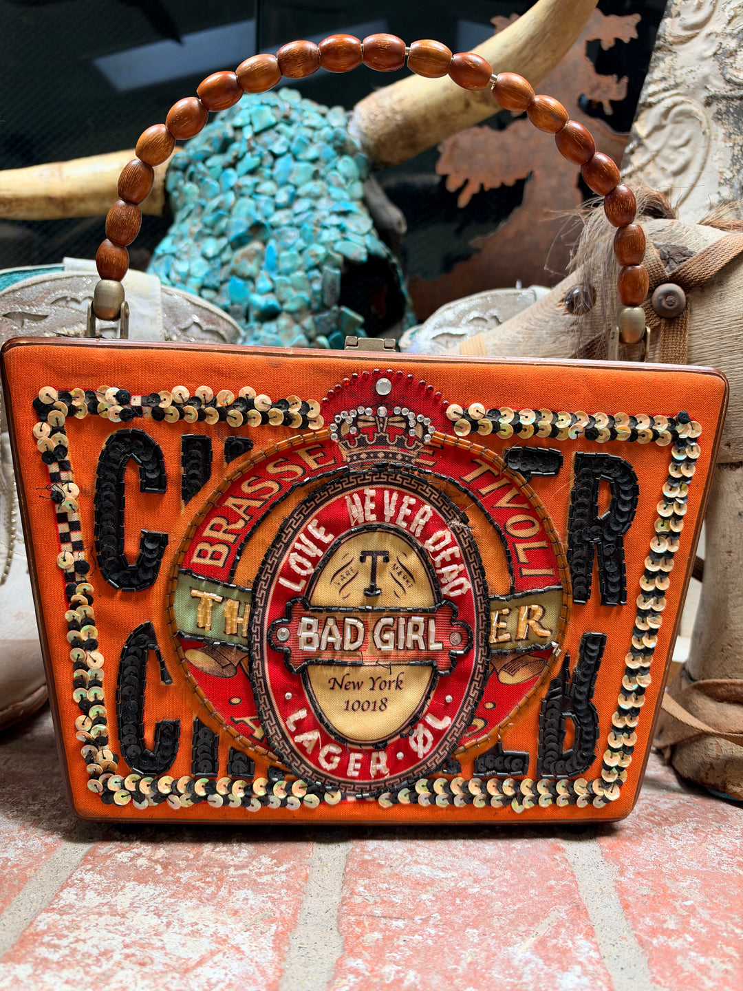 Far Nine Wooden Cigar Box Purse Beading