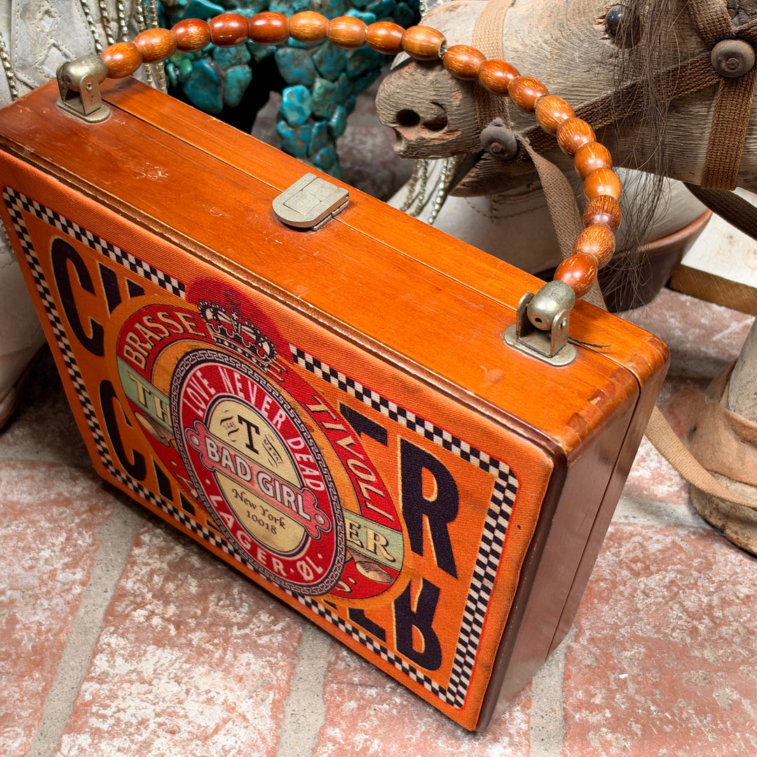 Far Nine Wooden Cigar Box Purse Beading