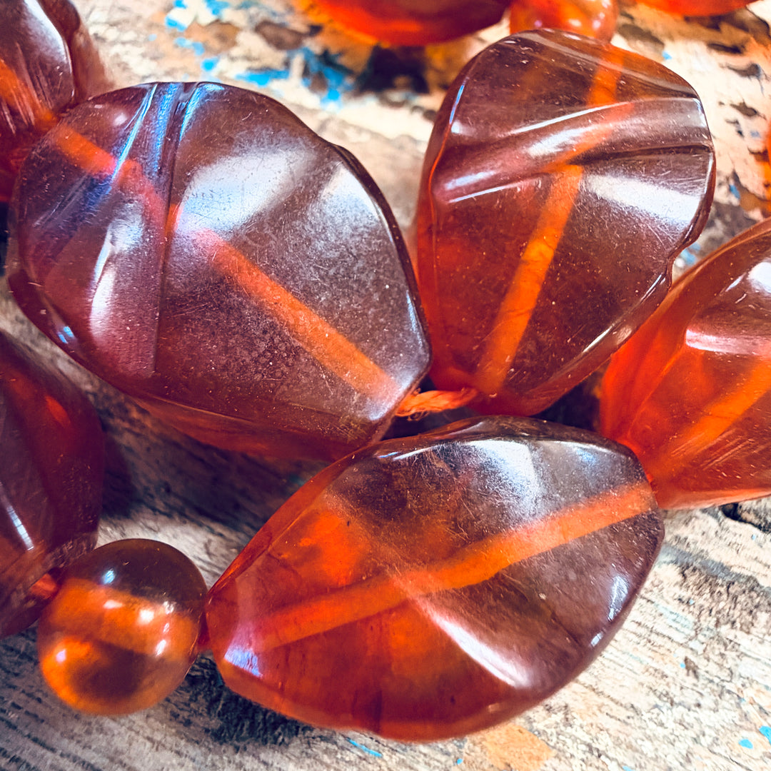 Vintage Mid-Century Amber Bead Necklace