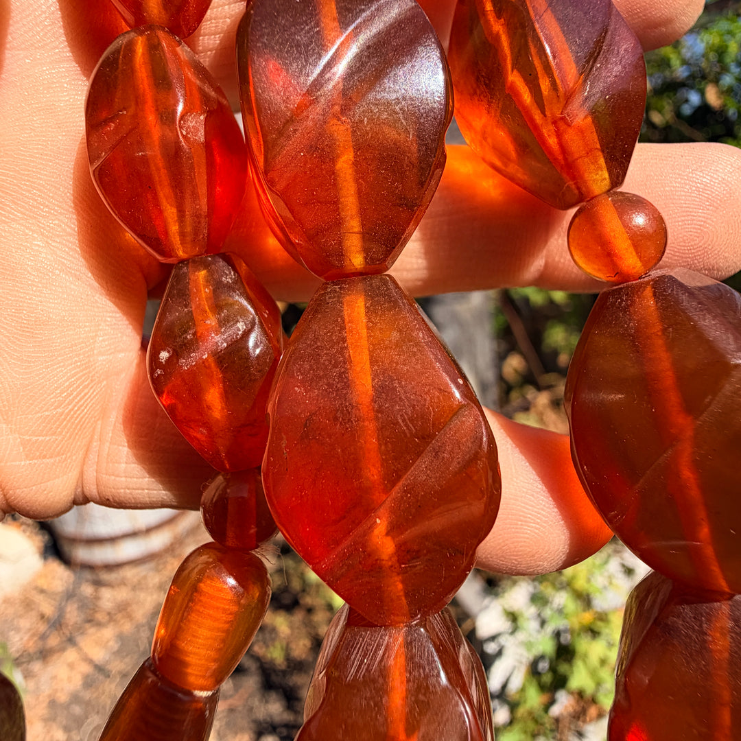 Vintage Mid-Century Amber Bead Necklace