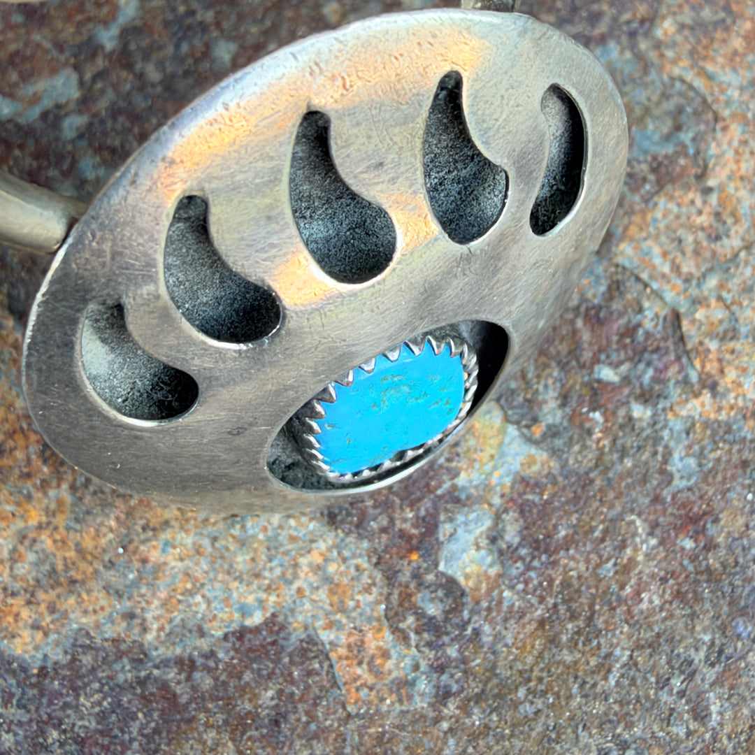 Vintage Navajo Sterling Silver & Turquoise Key Ring
