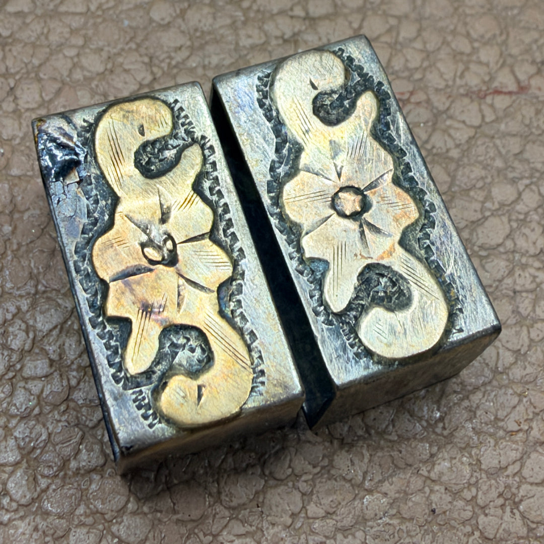 Vintage Mid-Century Western Ranger Buckle Set 4 PC Mexico Sterling Gold