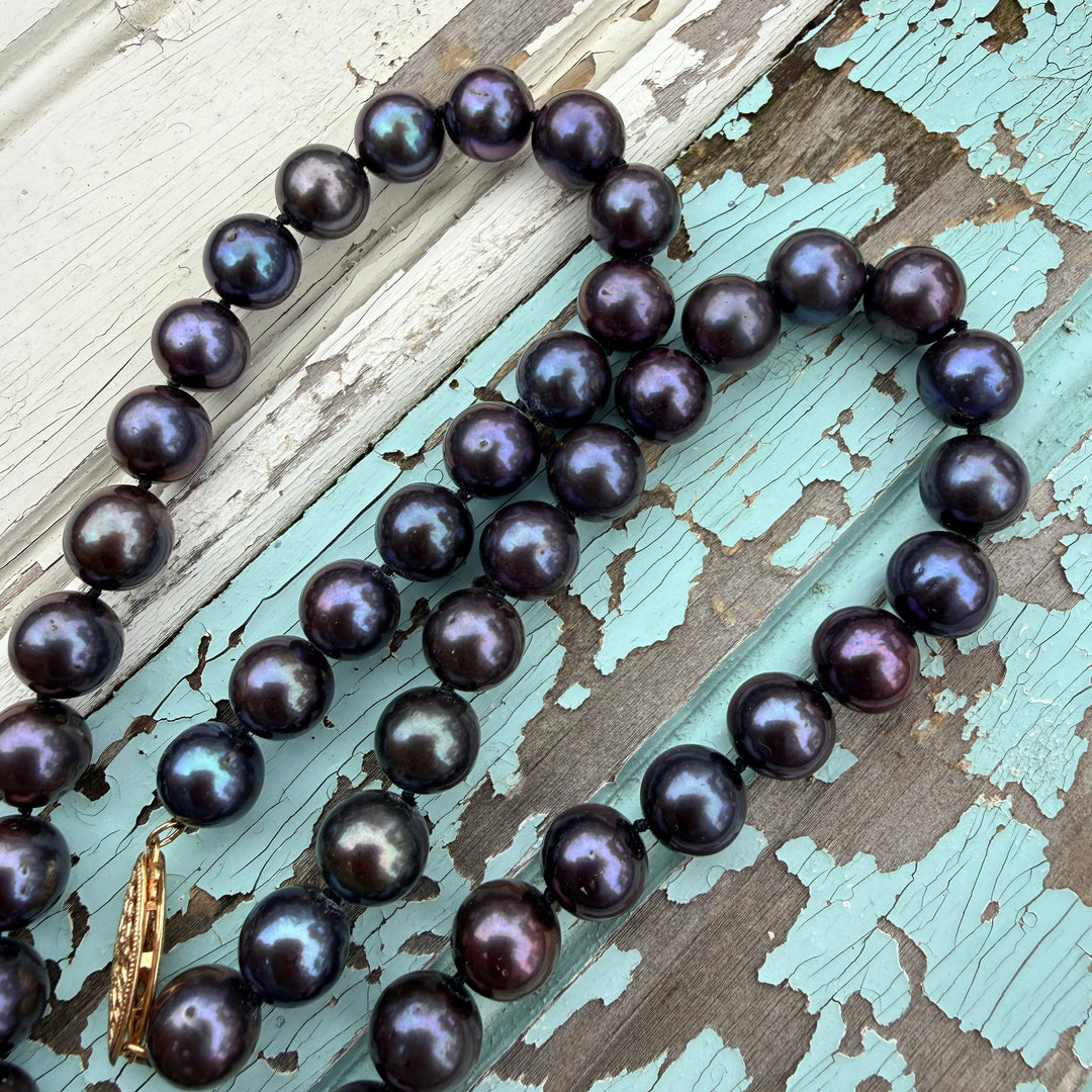 Genuine Black Cultured Pearl Necklace