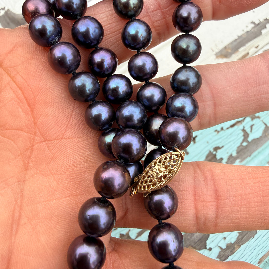 Genuine Black Cultured Pearl Necklace