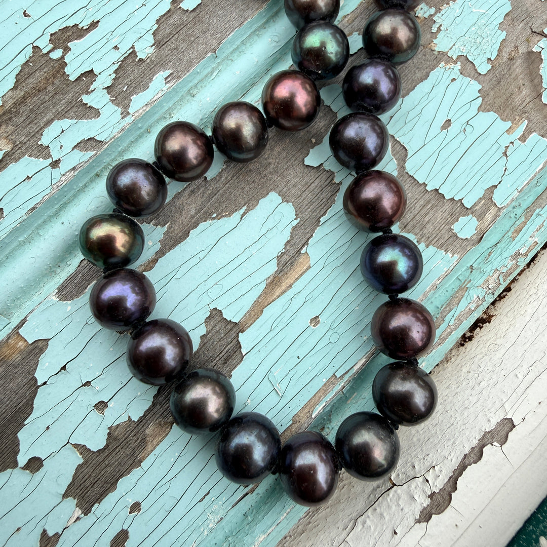 Genuine Black Cultured Pearl Necklace