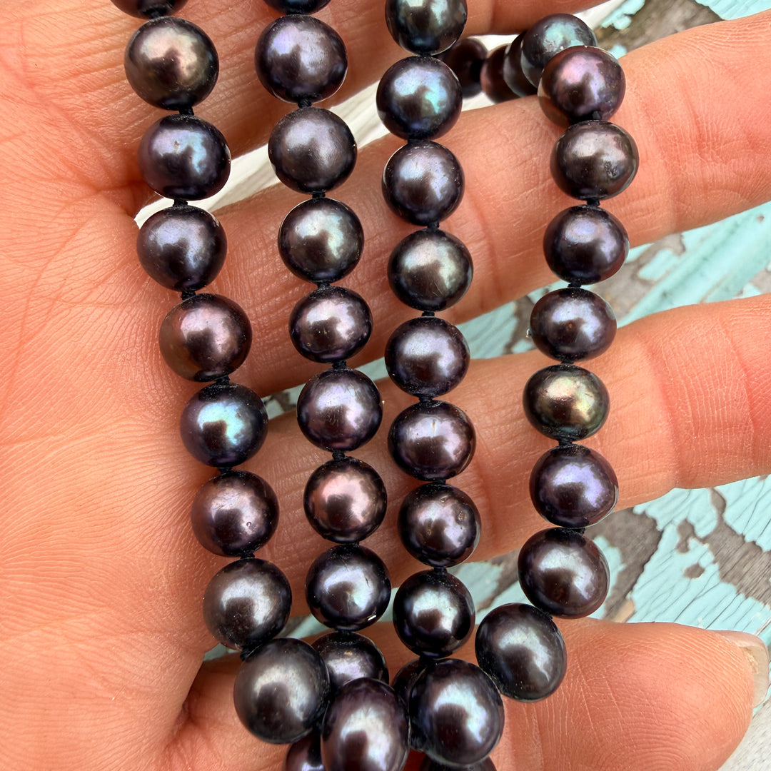 Genuine Black Cultured Pearl Necklace