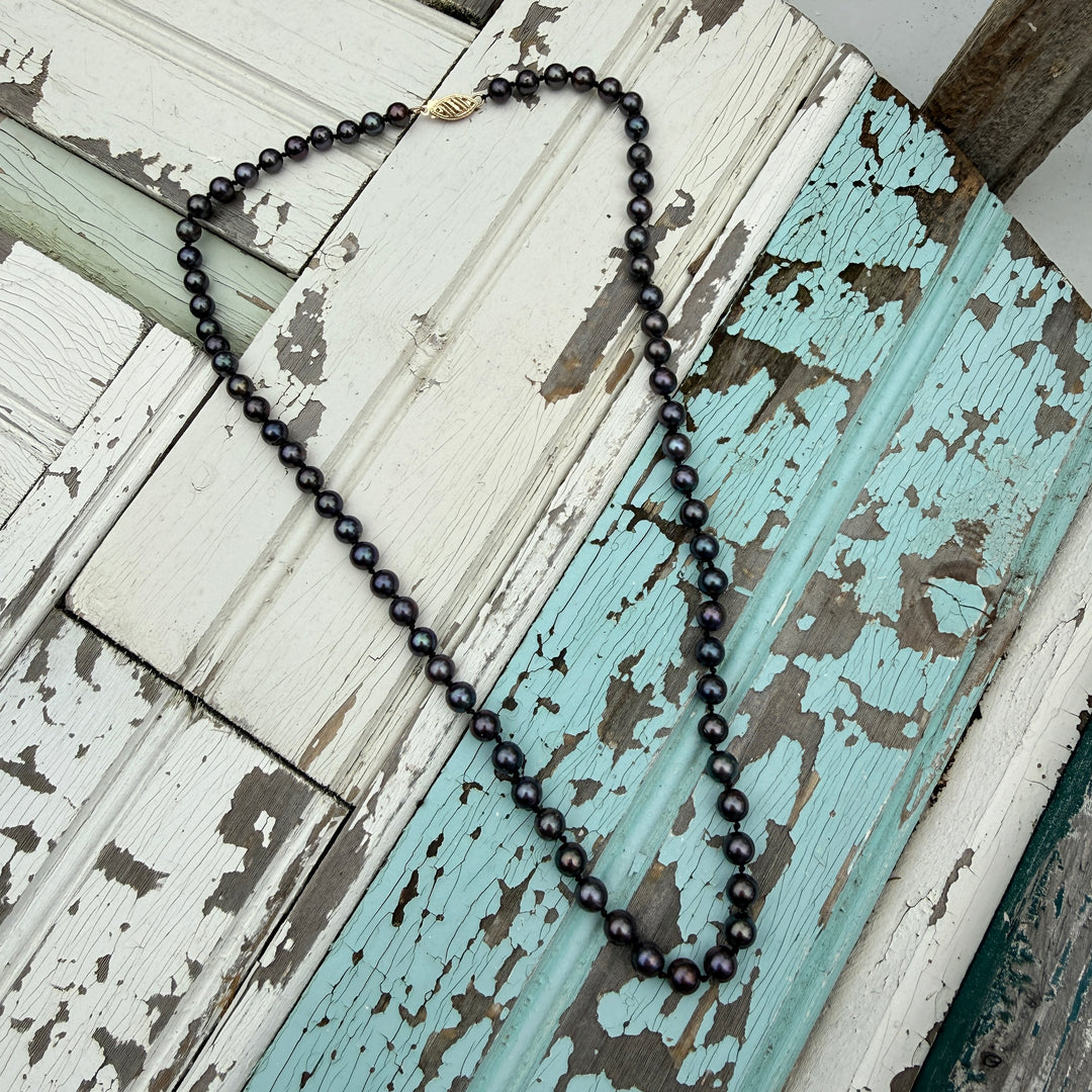 Genuine Black Cultured Pearl Necklace