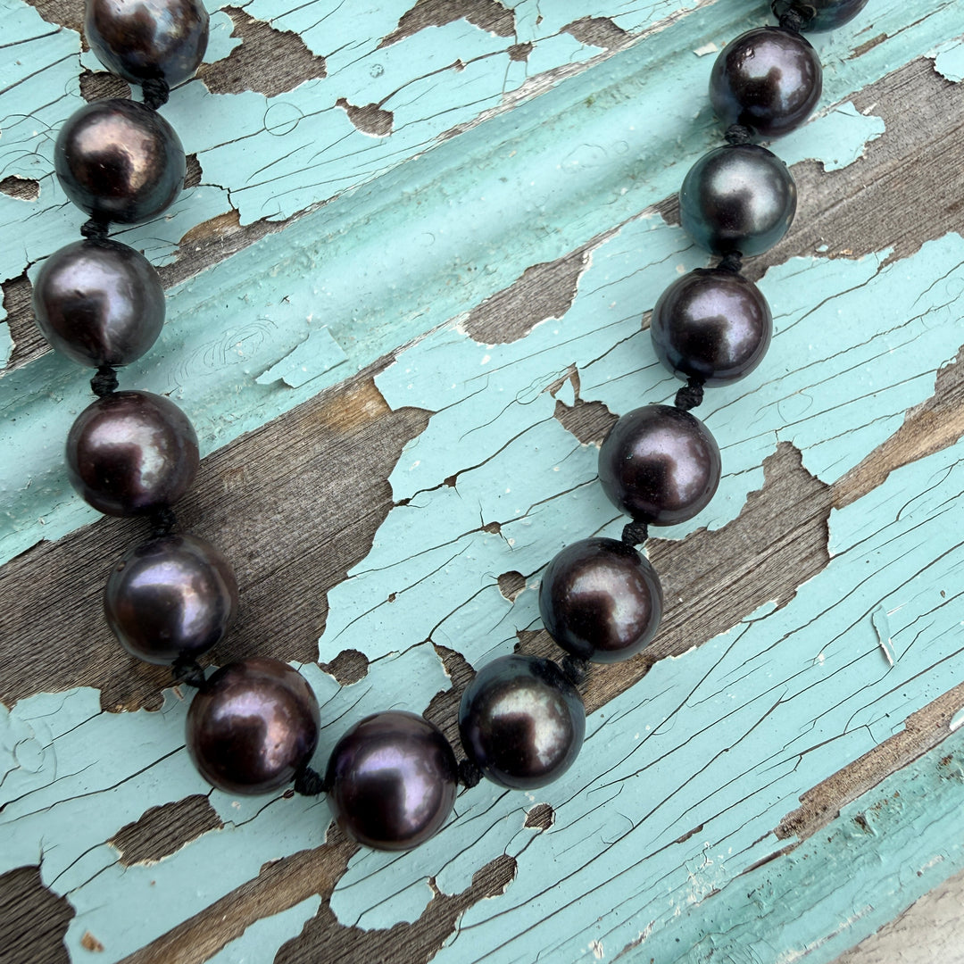 Genuine Black Cultured Pearl Necklace