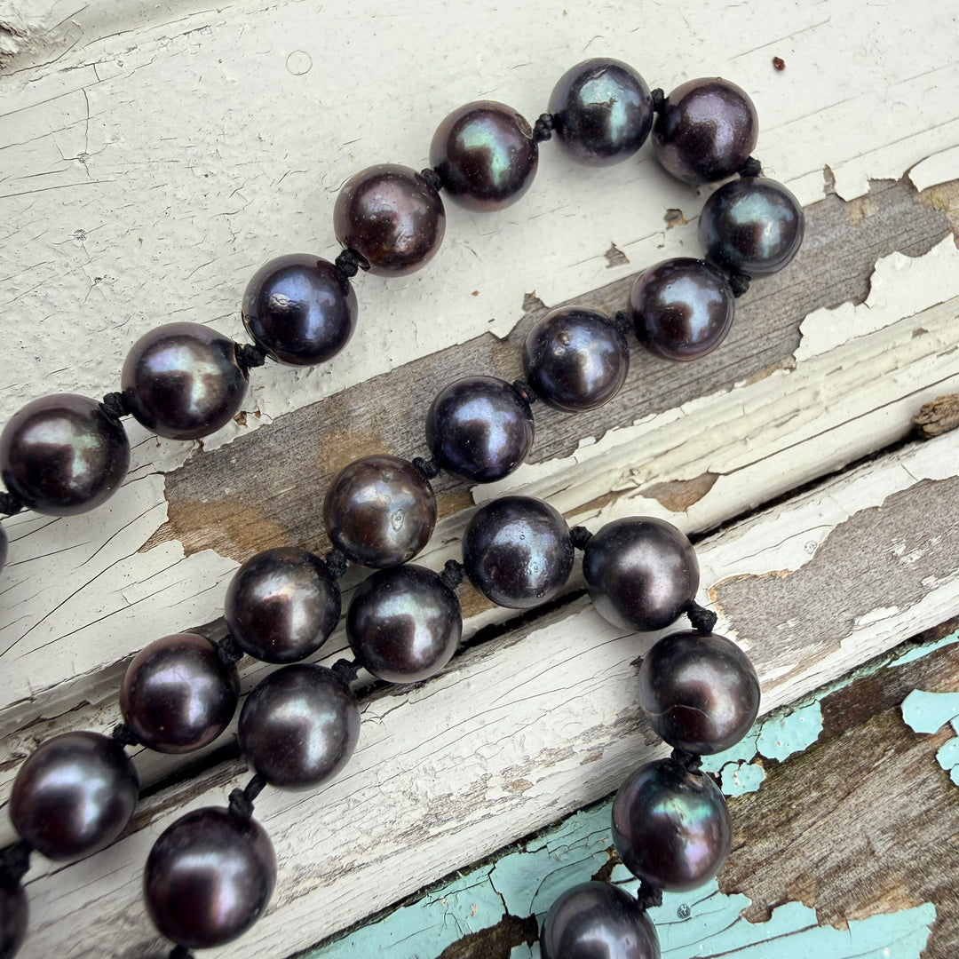 Genuine Black Cultured Pearl Necklace