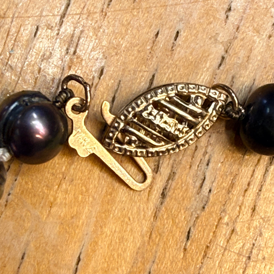 Genuine Black Peacock Baroque Pearl Necklace