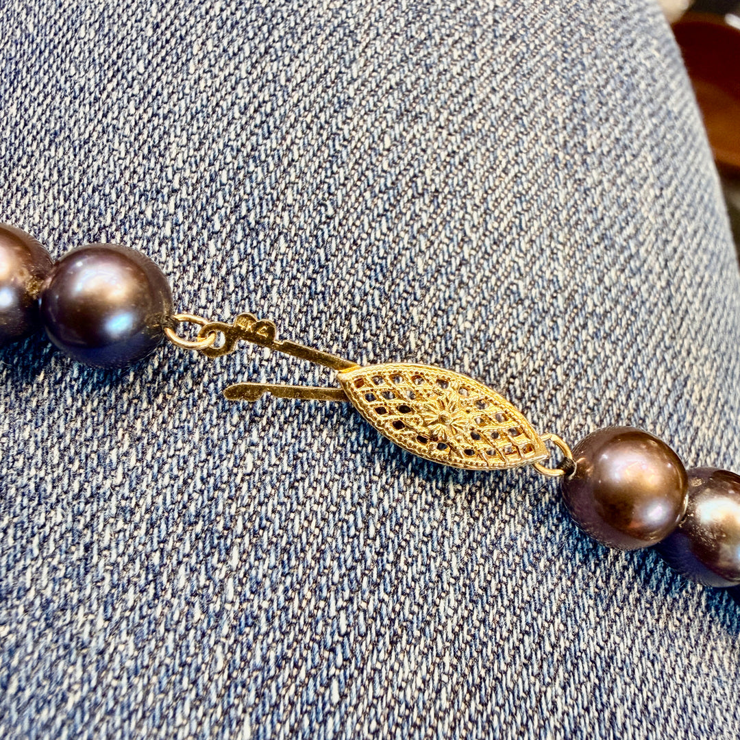 Genuine Black Cultured Pearl Necklace