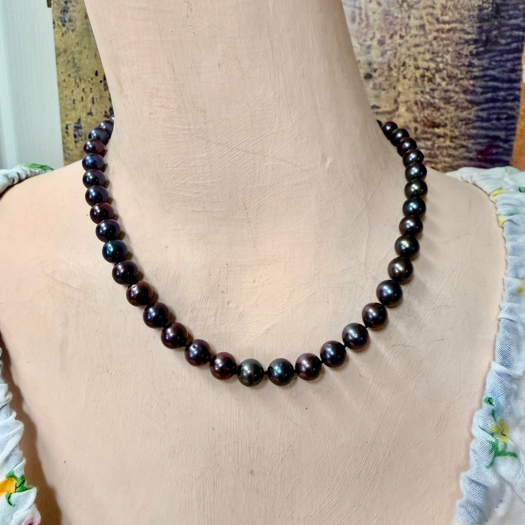 Genuine Black Cultured Pearl Necklace