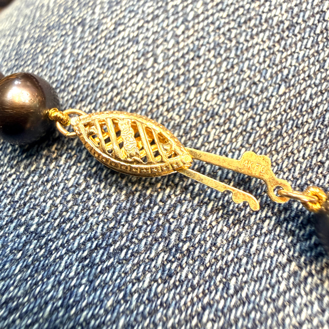 Genuine Black Cultured Pearl Necklace