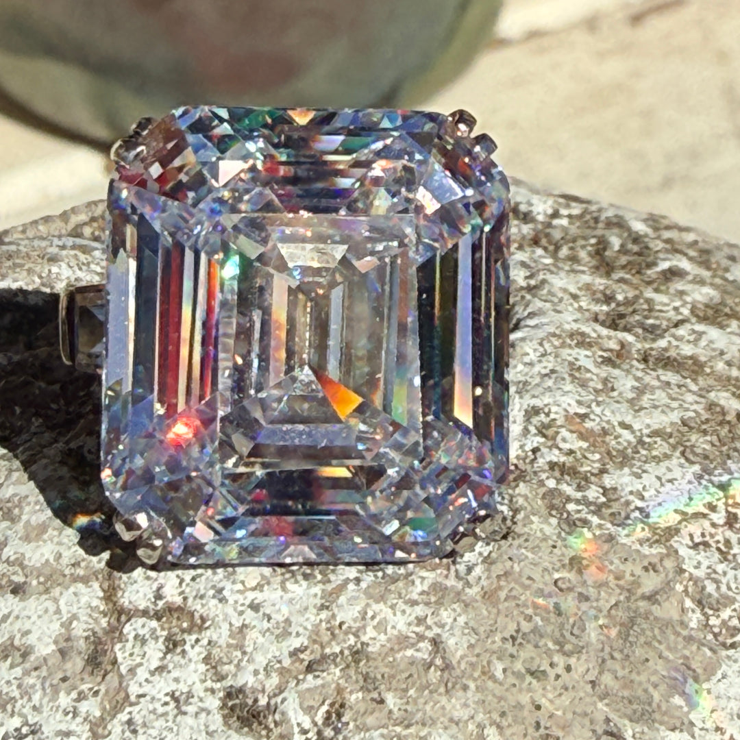 Stauer 65 Carat Moissanite Ring Sterling Silver Ring Size 8