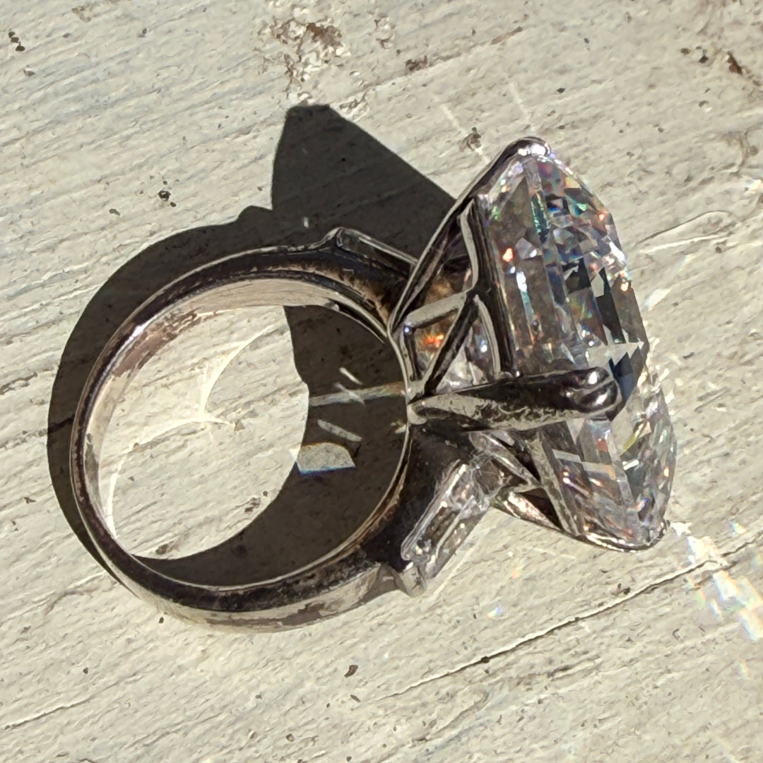 Stauer 65 Carat Moissanite Ring Sterling Silver Ring Size 8