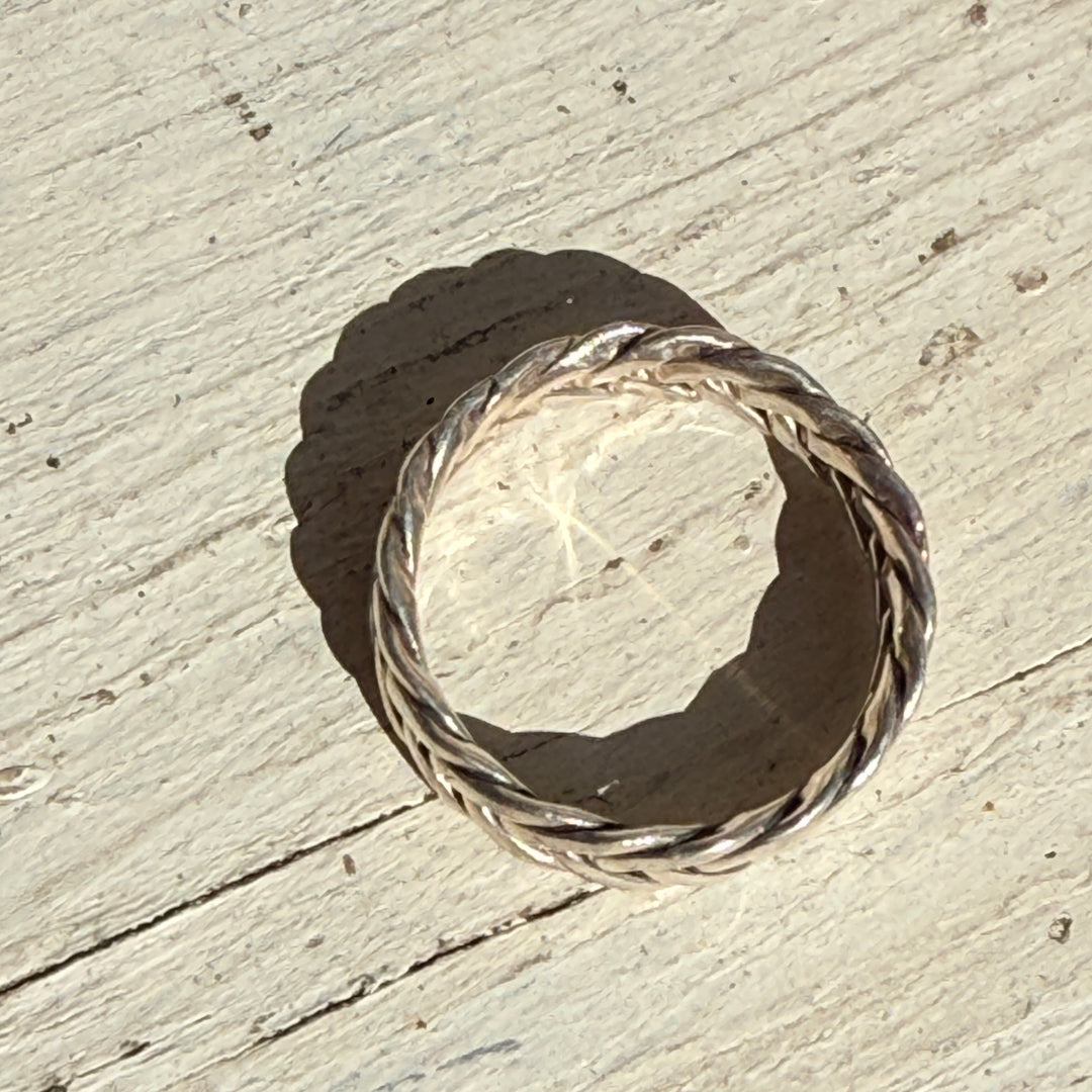 Vintage Sterling Silver Braid Band Ring Size 13