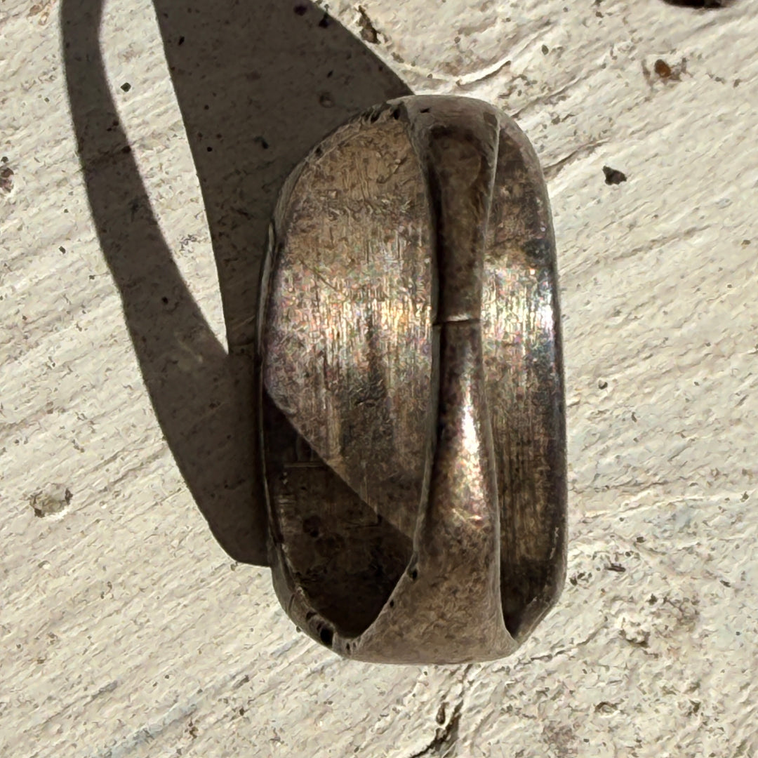 Vintage Navajo Sterling Silver & Turquoise Inlay Ring Size 10
