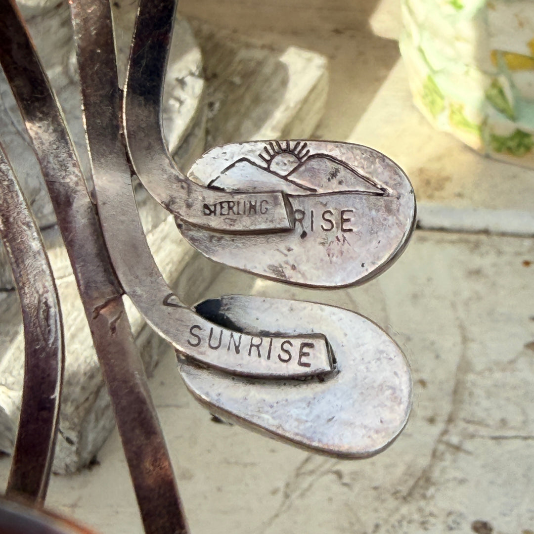 Navajo Sterling SIlver & Turquoise Cuff Bracelet Sunrise Gallery